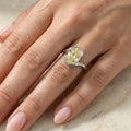 The Yellow Bypass Solitaire | 0.50ct Fancy Yellow Oval Diamond Ring in 925 Sterling Silver | Floksy Jewel