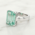 The Mint Solitaire | Emerald Cut Green Diamond Ring