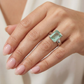 The Mint Solitaire | Emerald Cut Green Diamond Ring