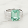 The Mint Solitaire | Emerald Cut Green Diamond Ring