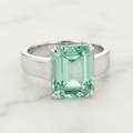 The Mint Solitaire | Emerald Cut Green Diamond Ring