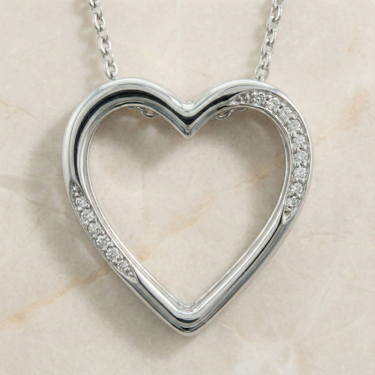 The Amara Open Heart | Asymmetrical Lab-Grown Diamond Slider Pendant