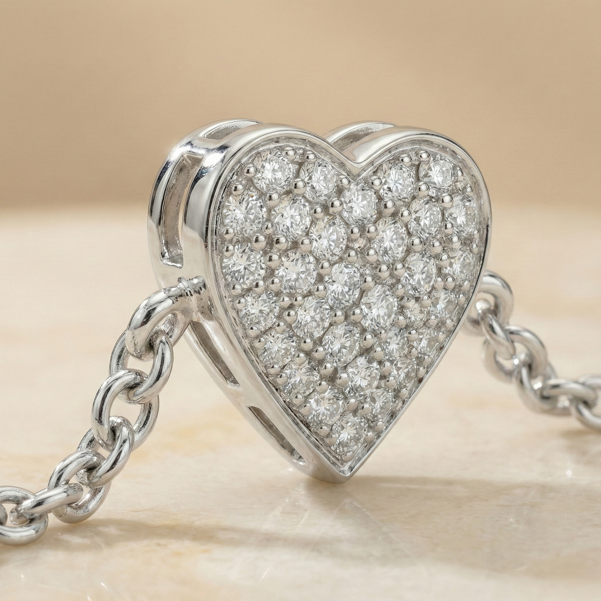 The Amour Station | Pave Diamond Heart Bracelet