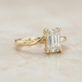 The Aria Solitaire | Emerald Cut Lab-Grown Diamond Ring with Talon Prongs