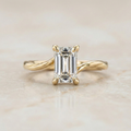 The Aria Solitaire | Emerald Cut Lab-Grown Diamond Ring with Talon Prongs