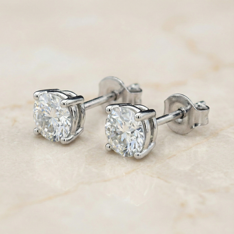 The Aurora Studs | Round Brilliant Lab-Grown Diamond Earrings