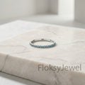 The Azure Eternity | Fancy Blue Round Diamond Micro-Pave Band in 18k White Gold