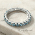 The Azure Eternity | Fancy Blue Round Diamond Micro-Pave Band in 18k White Gold
