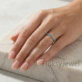 The Azure Eternity | Fancy Blue Round Diamond Micro-Pave Band in 18k White Gold
