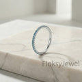 The Azure Eternity | Fancy Blue Round Diamond Micro-Pave Band in 18k White Gold