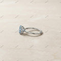 The Azure Oval | 1.50ct Fancy Blue Oval Lab-Grown Diamond Solitaire Ring in 18k White Gold