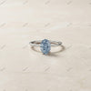 The Azure Oval | 1.50ct Fancy Blue Oval Lab-Grown Diamond Solitaire Ring in 18k White Gold