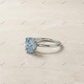 The Azure Oval | 1.50ct Fancy Blue Oval Lab-Grown Diamond Solitaire Ring in 18k White Gold