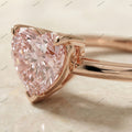 The Blushing Heart | 1.00ct Fancy Pink Heart Cut Lab-Grown Diamond Solitaire Ring in 18k Rose Gold