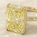 The Canary Solitaire | Radiant Cut Yellow Diamond Ring