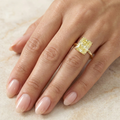 The Canary Solitaire | Radiant Cut Yellow Diamond Ring