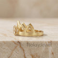 The Champagne Crown | 1.25ct Fancy Champagne Round Diamond Geometric Tiara Ring in 18k Yellow Gold
