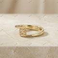 The Champagne Embrace | 1.00ct Fancy Champagne Round Diamond Bypass Ring in 18k Yellow Gold