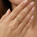 The Champagne Embrace | 1.00ct Fancy Champagne Round Diamond Bypass Ring in 18k Yellow Gold