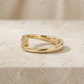 The Champagne Embrace | 1.00ct Fancy Champagne Round Diamond Bypass Ring in 18k Yellow Gold