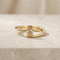 The Champagne Embrace | 1.00ct Fancy Champagne Round Diamond Bypass Ring in 18k Yellow Gold