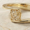The Champagne Embrace | 1.00ct Fancy Champagne Round Diamond Bypass Ring in 18k Yellow Gold