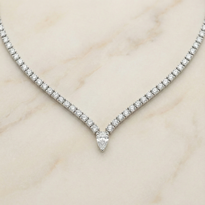The Chevron Riviera | Pear Drop Tennis Necklace