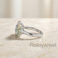 The Chromatic Bouquet | Mixed Fancy Color (Blue, Pink, Green, Yellow) Diamond Cluster Ring in 18k White Gold