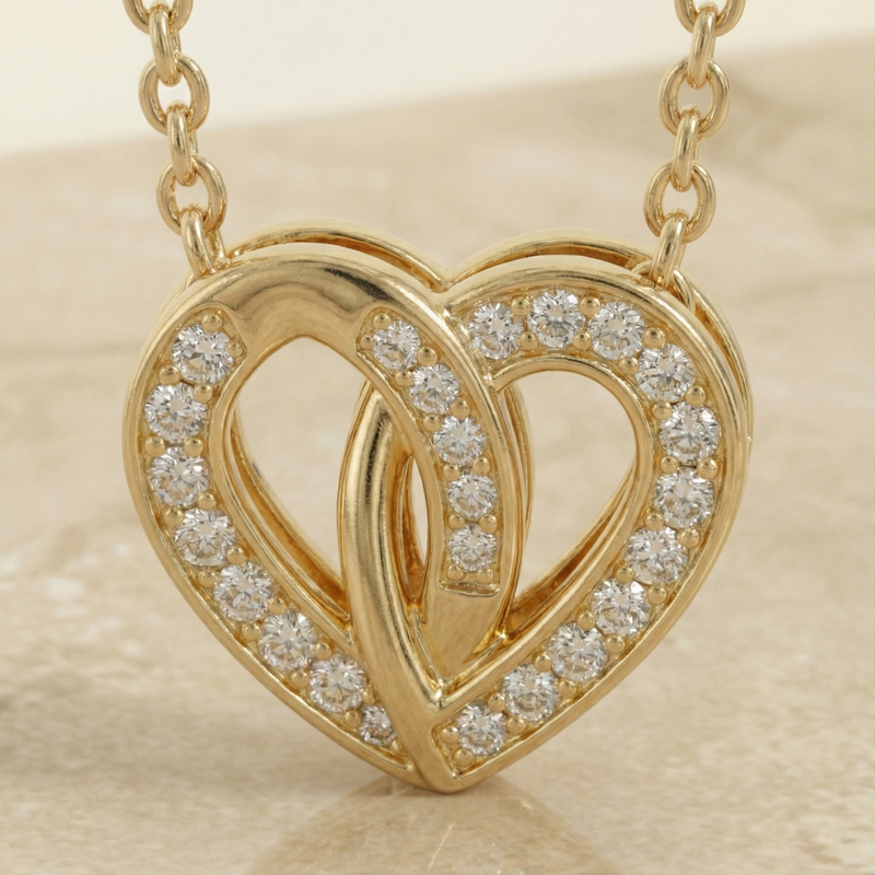 The Entwined Hearts | Interlocking Diamond Pendant