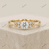 The Floral Bloom Ring | Round Diamond Botanical Ring in 18k Yellow Gold | Floksy Jewel