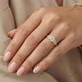 The Floral Bloom Ring | Round Diamond Botanical Ring in 18k Yellow Gold | Floksy Jewel