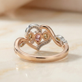The Garden Heart | Multicolor Fancy Pink & Yellow Diamond Floral Ring in 18k Rose Gold