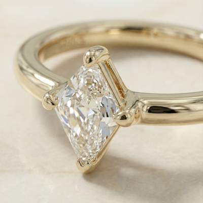 The Geo-Luxe Lozenge | Lozenge Step-Cut Lab-Grown Diamond Ring