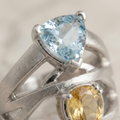 The Geometric Duo | Blue & Yellow Lab Diamond Open Ring