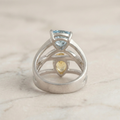 The Geometric Duo | Blue & Yellow Lab Diamond Open Ring