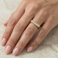 The Golden Bar | 0.20ctw Channel Set Round Diamond Geometric Ring in 18k Yellow Gold