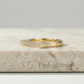 The Golden Bar | 0.20ctw Channel Set Round Diamond Geometric Ring in 18k Yellow Gold