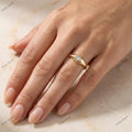 The Golden Eye Dome Band |Marquise Diamond Flush Set Ring in 18k Yellow Gold | Floksy Jewel