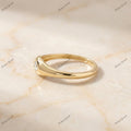 The Golden Eye Dome Band |Marquise Diamond Flush Set Ring in 18k Yellow Gold | Floksy Jewel