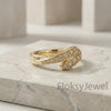 The Golden Flow | Graduated Champagne Diamond Bypass Ring in 18k Yellow Gold