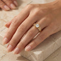 The Golden Lotus Ring | Round Diamond Floral Ring in 18k Yellow Gold | Floksy Jewel
