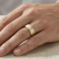 Baguette Diamond Wedding Band, 18k Matte Gold Ring, Flush Set Solitaire Band, Minimalist Unisex Ring, Modern Flat Wedding Ring