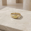 The Golden Signet | 1.50ct Cushion Cut Fancy Yellow Diamond Gypsy Ring in 18k Yellow Gold