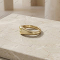 The Golden Signet | 1.50ct Cushion Cut Fancy Yellow Diamond Gypsy Ring in 18k Yellow Gold