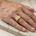 18k Gold Signet Ring, 1.00ct Princess Cut Yellow Diamond, Matte Finish Pinky Ring, Flush Set Solitaire, Modern Chunky Gold Ring