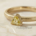 The Golden Triangle | 0.50ct Fancy Yellow Trillion Cut Diamond Solitaire Ring in 18k Yellow Gold