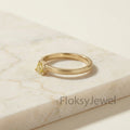 The Golden Triangle | 0.50ct Fancy Yellow Trillion Cut Diamond Solitaire Ring in 18k Yellow Gold