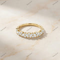 The Golden Vine Band | Marquise & Round Diamond Cluster Ring in 18k Yellow Gold | Floksy Jewel