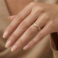The Golden Wave Band | Matte Finish Flush Set Fancy Yellow Diamond Curved Ring in 18k Yellow Gold