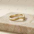 The Golden Wave Band | Matte Finish Flush Set Fancy Yellow Diamond Curved Ring in 18k Yellow Gold